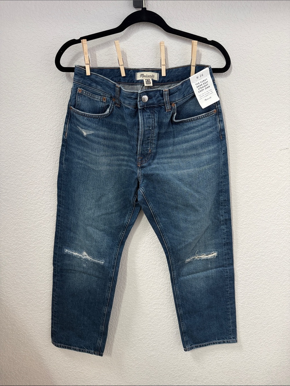 Madewell Curvy Dean Easy Straight Crop Jeans Size 26